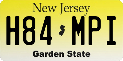 NJ license plate H84MPI