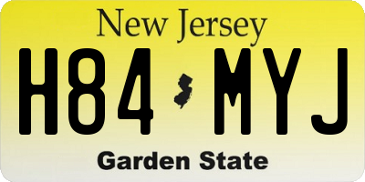NJ license plate H84MYJ