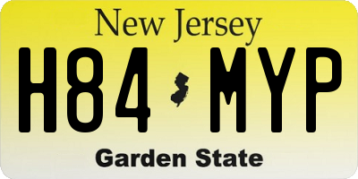 NJ license plate H84MYP