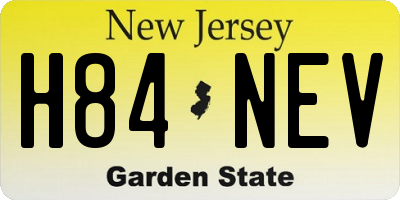 NJ license plate H84NEV