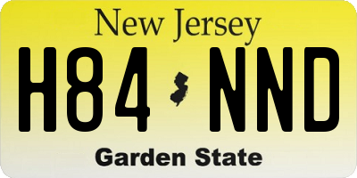 NJ license plate H84NND