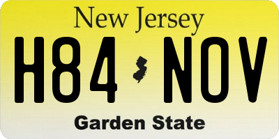 NJ license plate H84NOV