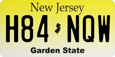 NJ license plate H84NQW