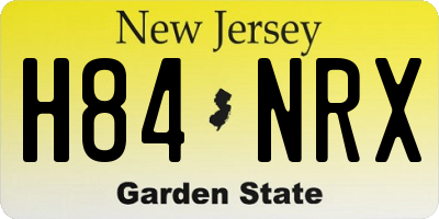 NJ license plate H84NRX