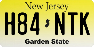 NJ license plate H84NTK