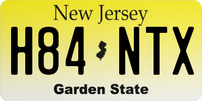 NJ license plate H84NTX