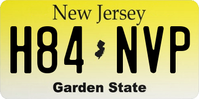NJ license plate H84NVP