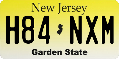 NJ license plate H84NXM