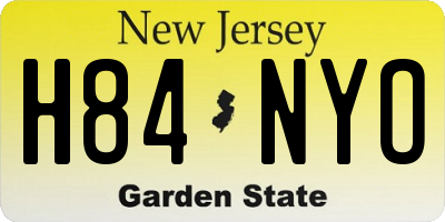 NJ license plate H84NYO