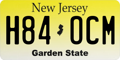 NJ license plate H84OCM