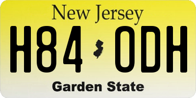 NJ license plate H84ODH