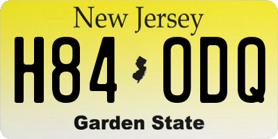 NJ license plate H84ODQ