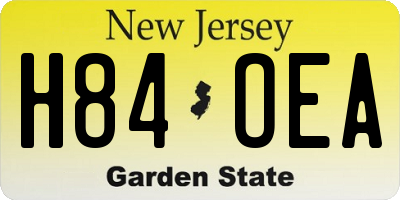 NJ license plate H84OEA