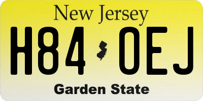 NJ license plate H84OEJ