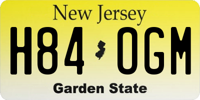 NJ license plate H84OGM