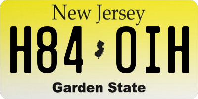 NJ license plate H84OIH