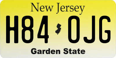 NJ license plate H84OJG