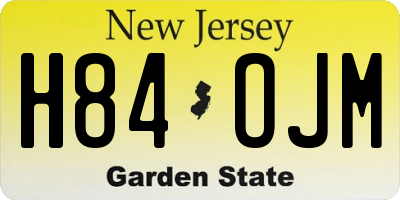 NJ license plate H84OJM