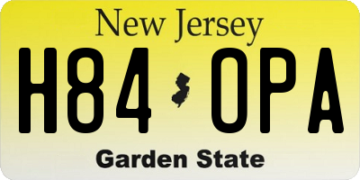 NJ license plate H84OPA
