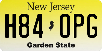 NJ license plate H84OPG