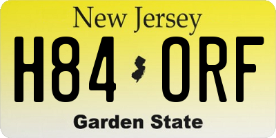 NJ license plate H84ORF