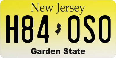 NJ license plate H84OSO