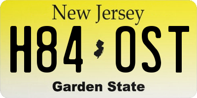 NJ license plate H84OST