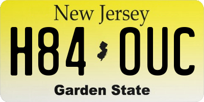 NJ license plate H84OUC