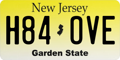 NJ license plate H84OVE