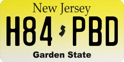 NJ license plate H84PBD