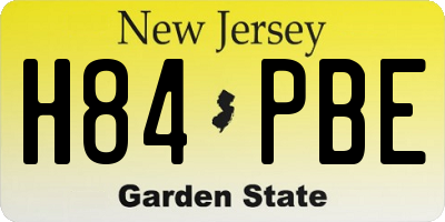 NJ license plate H84PBE