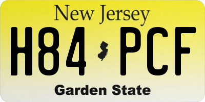 NJ license plate H84PCF