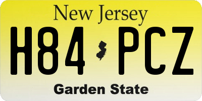 NJ license plate H84PCZ