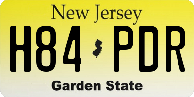NJ license plate H84PDR