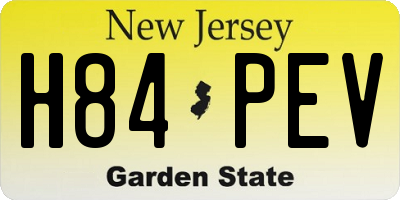 NJ license plate H84PEV