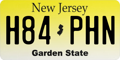NJ license plate H84PHN