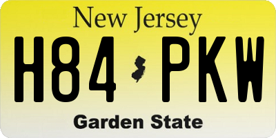 NJ license plate H84PKW