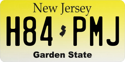 NJ license plate H84PMJ
