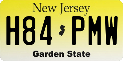 NJ license plate H84PMW