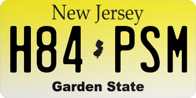 NJ license plate H84PSM