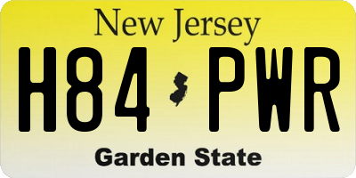 NJ license plate H84PWR