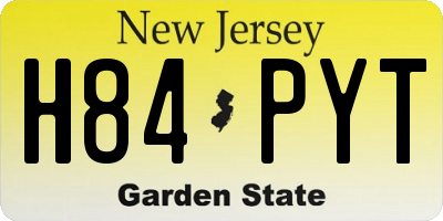 NJ license plate H84PYT