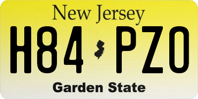 NJ license plate H84PZO