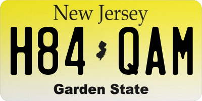 NJ license plate H84QAM