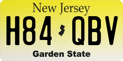 NJ license plate H84QBV
