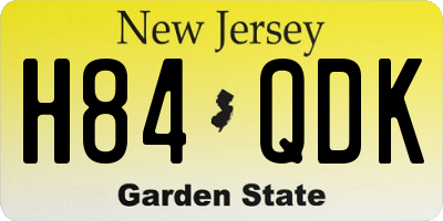 NJ license plate H84QDK