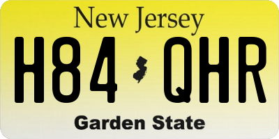 NJ license plate H84QHR