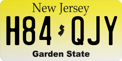NJ license plate H84QJY
