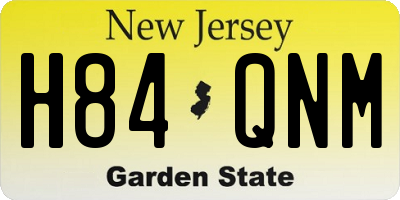 NJ license plate H84QNM