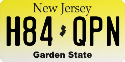 NJ license plate H84QPN